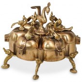 ANTIQUE HINDU BRASS MAKEUP BOX