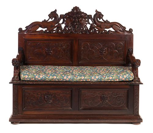 ANTIQUE HORNER MAHOGANY WING