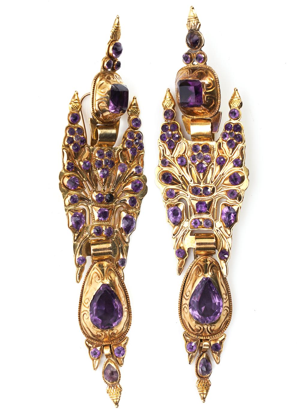 ANTIQUE IBERIAN AMETHYST & 14K YG