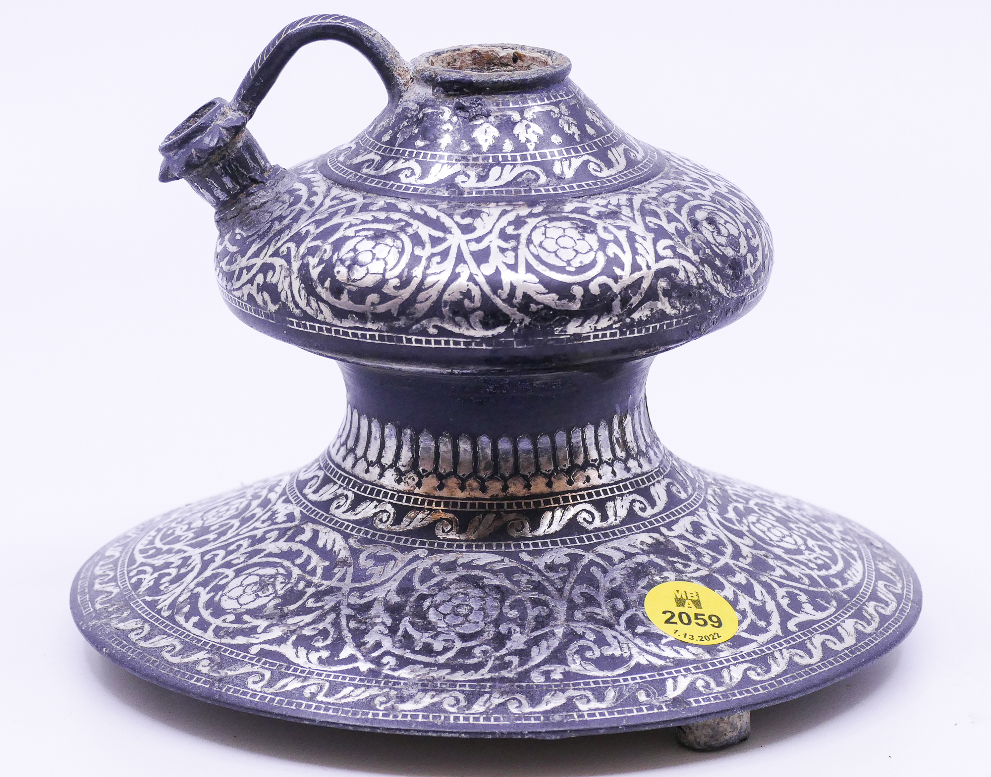Antique Indian Bidri Ware Hookah