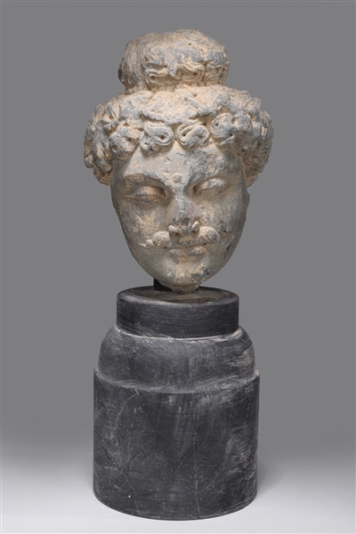 Antique Indian carved stone head
