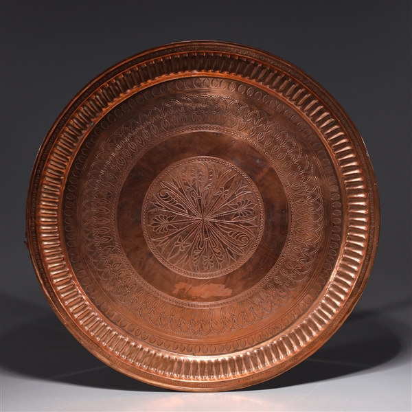 Antique Indian copper alloy charger