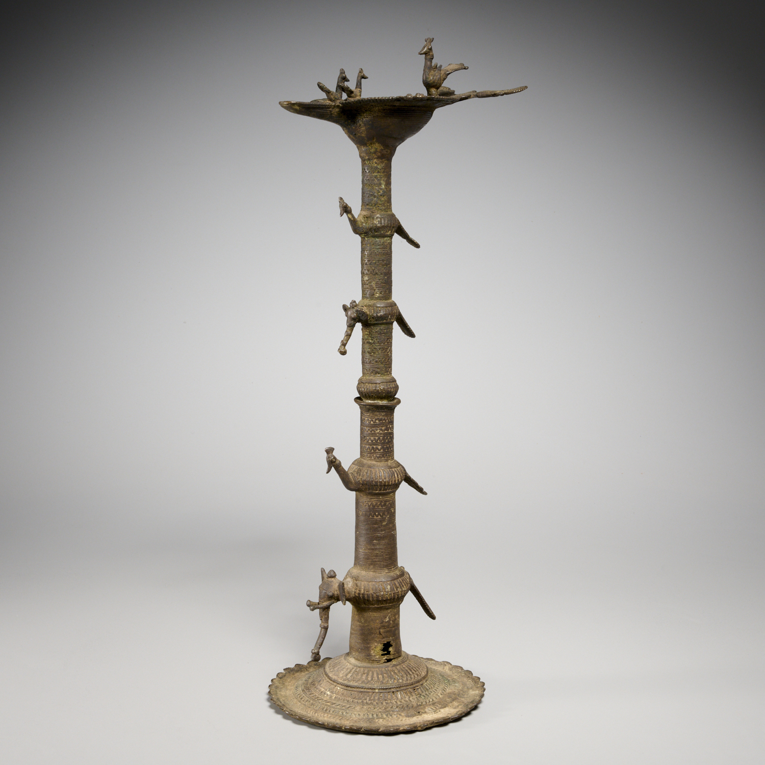 ANTIQUE INDIAN DOHKRA TALL BRONZE