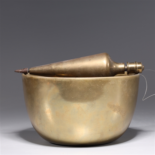 Antique Indian gilt metal bowl with