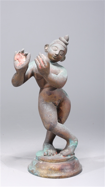 Antique Indian statue of Krishna,