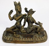 ANTIQUE INDIAN VISHNU AND LAKS
