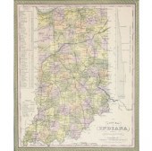 Antique Indiana US State Map;