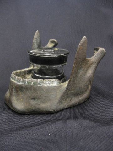 Antique Inkwell cast iron lower jaw