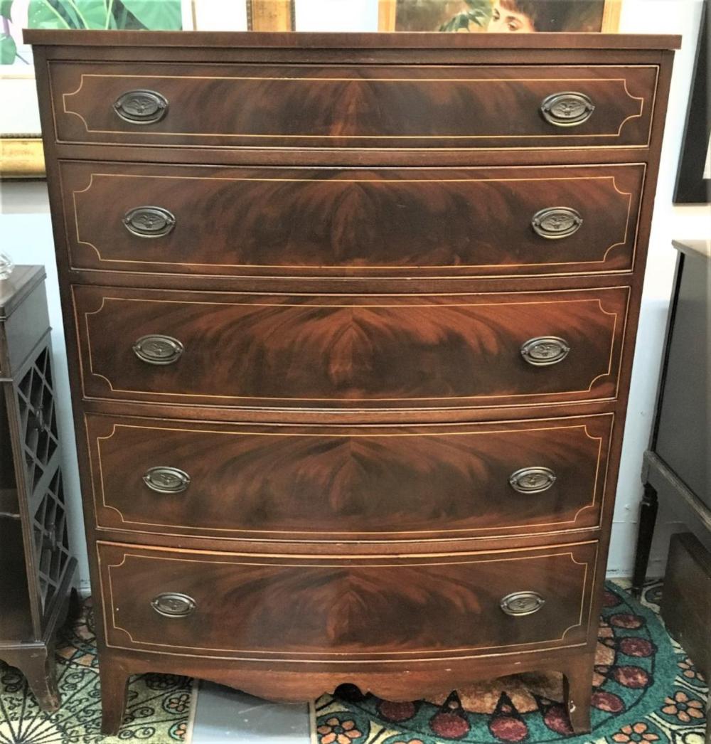ANTIQUE INLAID HEPPLEWHITE MAHOGANY