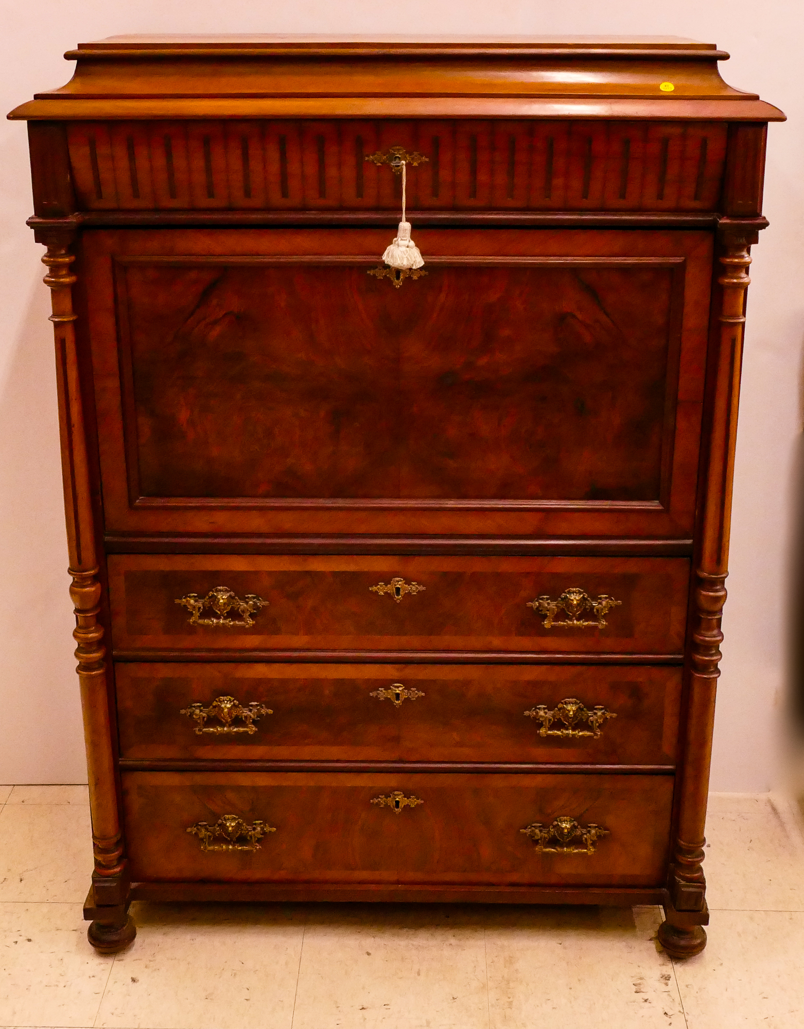 Antique Inlaid Secretaire de