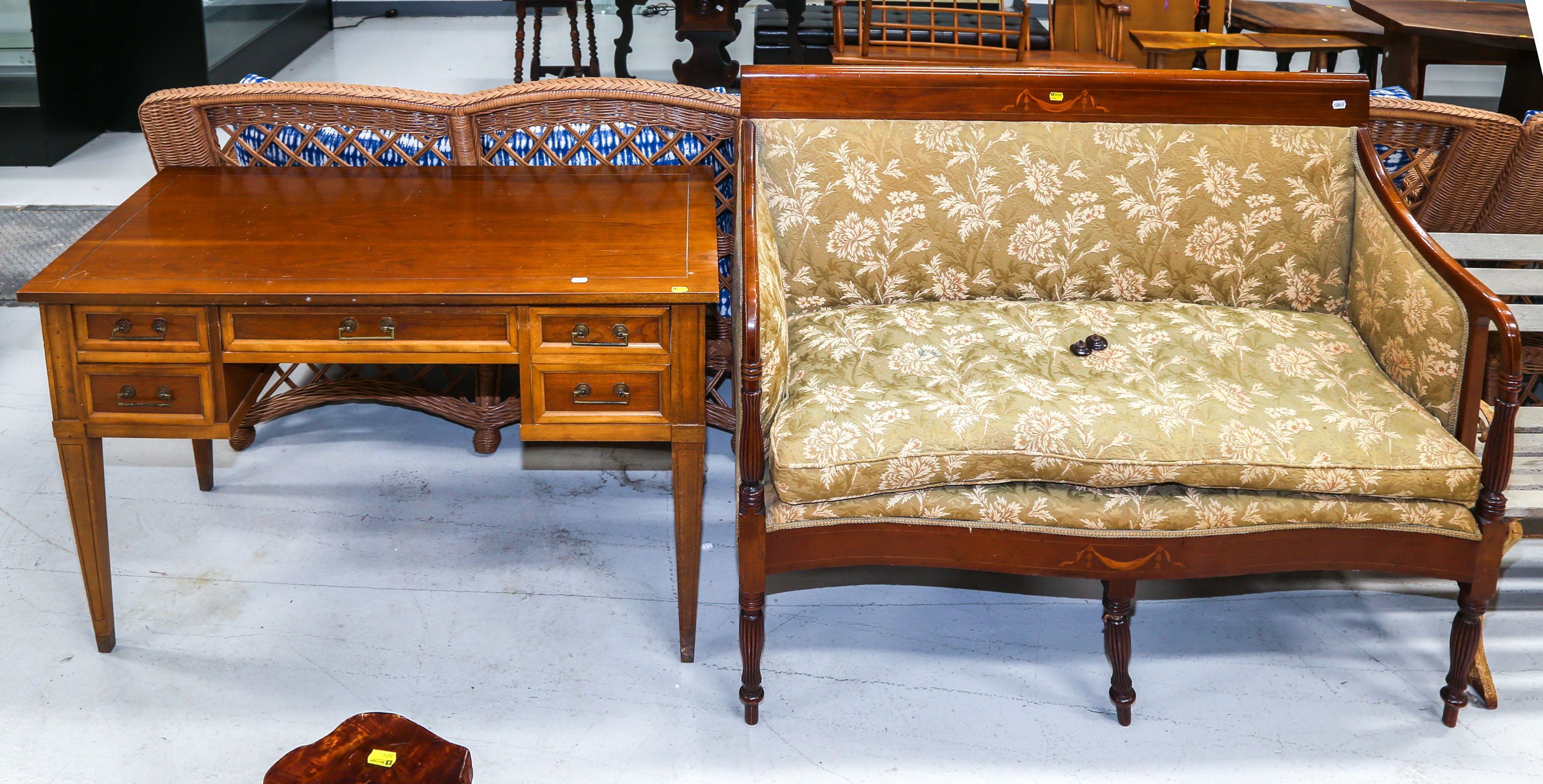 ANTIQUE INLAID SETTEE & MADDOX