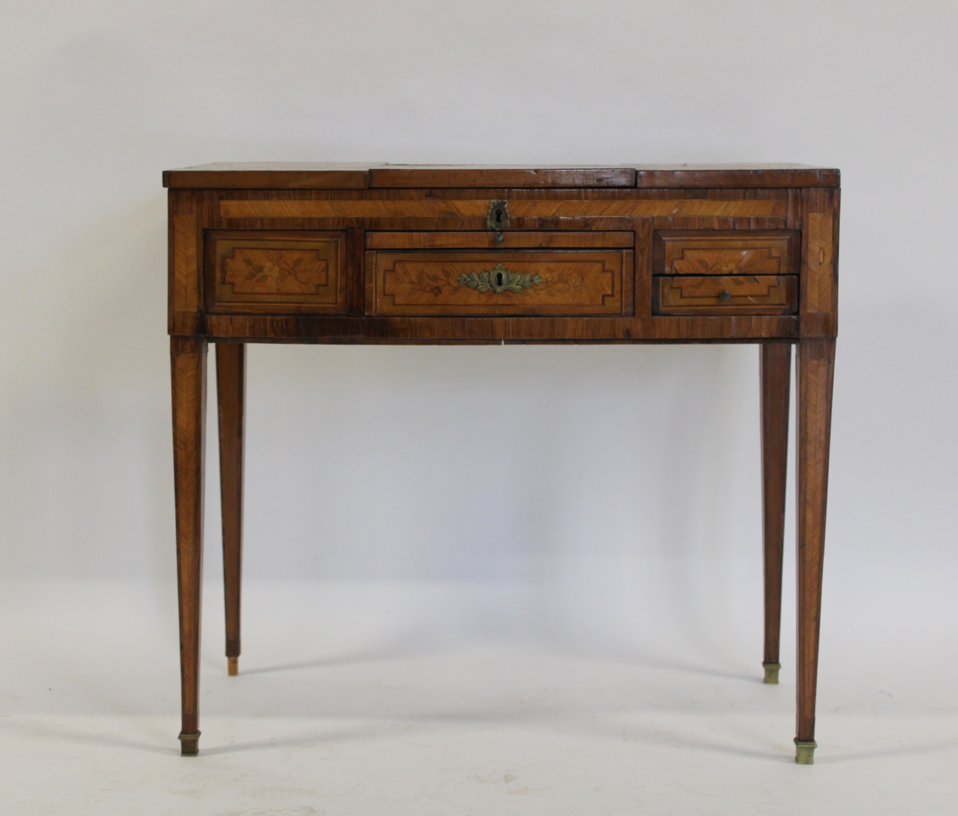 ANTIQUE INLAID VANITY TABLE. Good