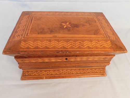 ANTIQUE INLAID WOOD BOX -