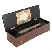 ANTIQUE INLAID WOOD SWISS CYLI