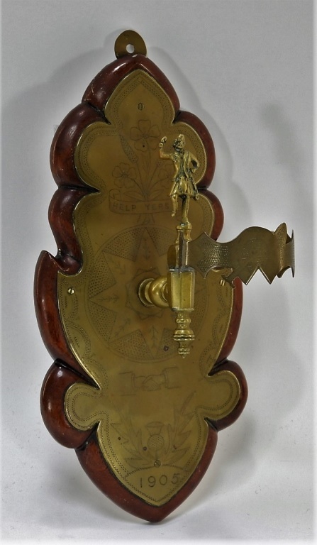 ANTIQUE IRISH STIPPLED BRASS WALL