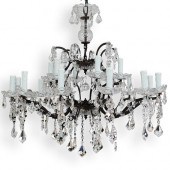 ANTIQUE IRON AND CRYSTAL CHAND