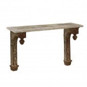 ANTIQUE IRON AND MARBLE WALL M