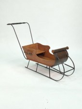 ANTIQUE IRON AND WOOD CHILD'S
