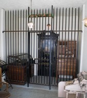 ANTIQUE IRON BANK VAULT BARS A
