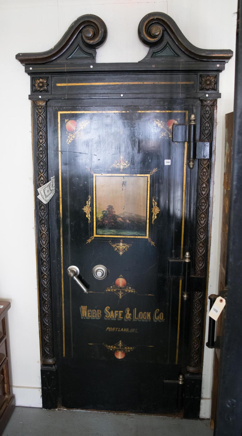 ANTIQUE IRON BANK VAULT DOOR AND