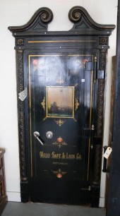 ANTIQUE IRON BANK VAULT DOOR A