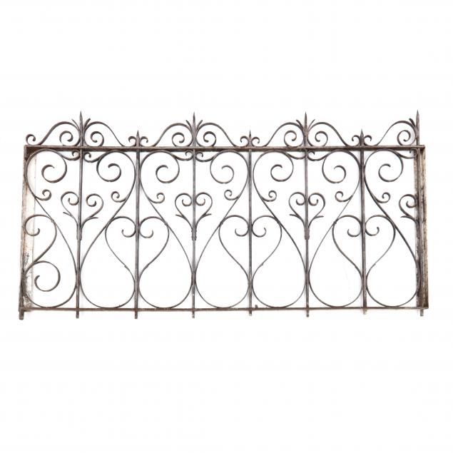 ANTIQUE IRON FENCE SECTION Circa