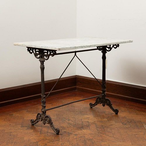 ANTIQUE IRON GARDEN TABLE WITH