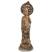 ANTIQUE IRON GUAN YIN FIGUREDE