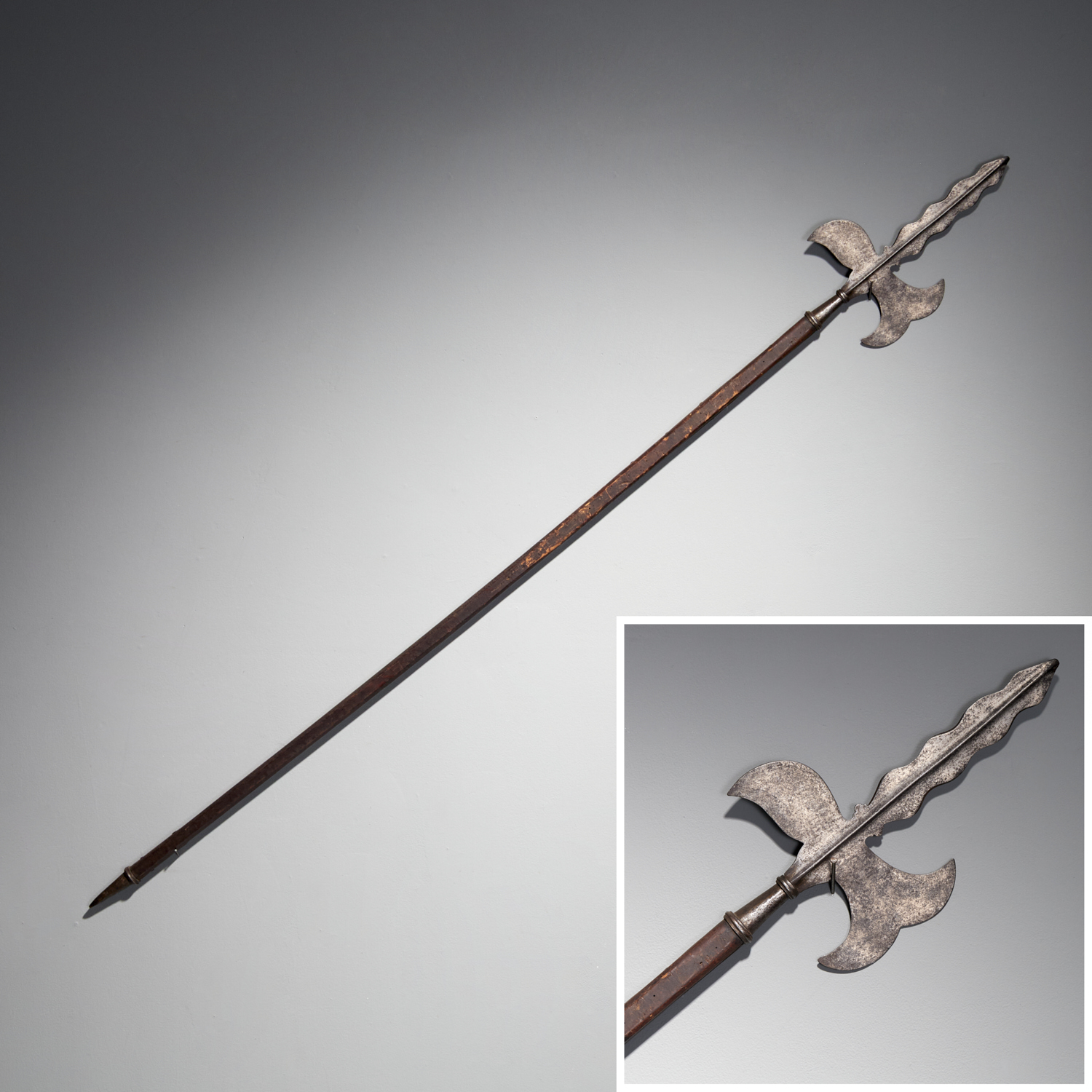 ANTIQUE IRON HALBERD, EX
