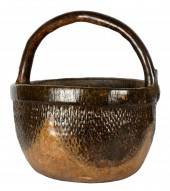 ANTIQUE IRON-MOUNTED BASKETAnt