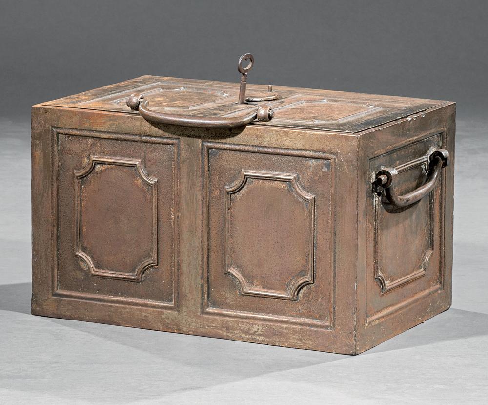 ANTIQUE IRON STRONG BOXAntique Iron