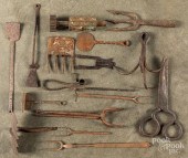 ANTIQUE IRON UTENSILS AND TOOL