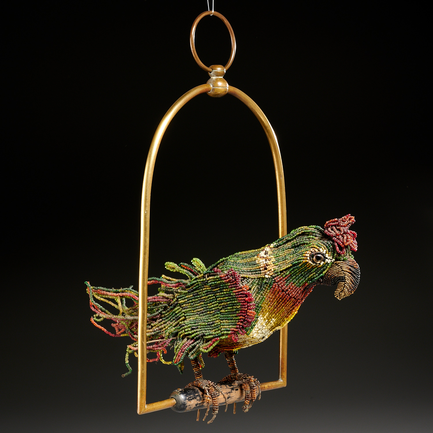ANTIQUE ITALIAN BEADED PERCHED