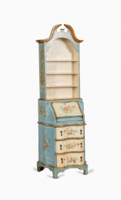 ANTIQUE ITALIAN BLUE FOLIATE B
