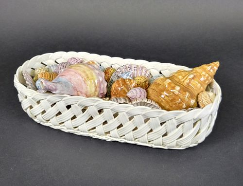 ANTIQUE ITALIAN MAJOLICA BASKET