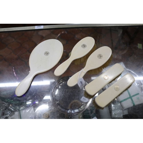 Antique ivory brushes & hand