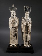 ANTIQUE IVORY EMPEROR & EMPRES