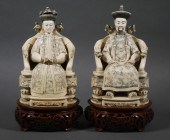 ANTIQUE IVORY EMPEROR & EMPRES
