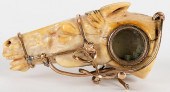 ANTIQUE IVORY HORSE-HEAD WATCH