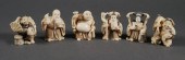 ANTIQUE IVORY NETSUKE GROUP OF
