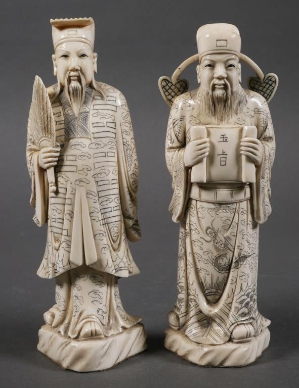 ANTIQUE IVORY PAIR OF BISHOP