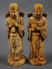 ANTIQUE IVORY PAIR OF BISHOP C