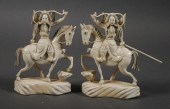ANTIQUE IVORY PAIR OF KNIGHT C