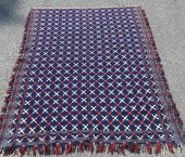 ANTIQUE JACQUARD COVERLET ATTR