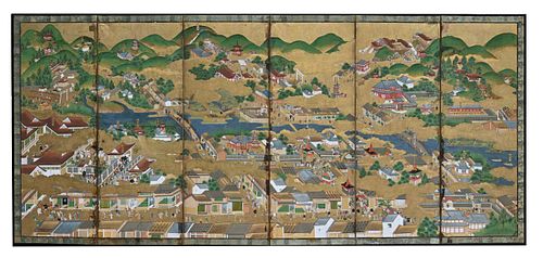 ANTIQUE JAPANESE 6-PANEL WALL