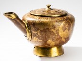 ANTIQUE JAPANESE BRASS AND LAC