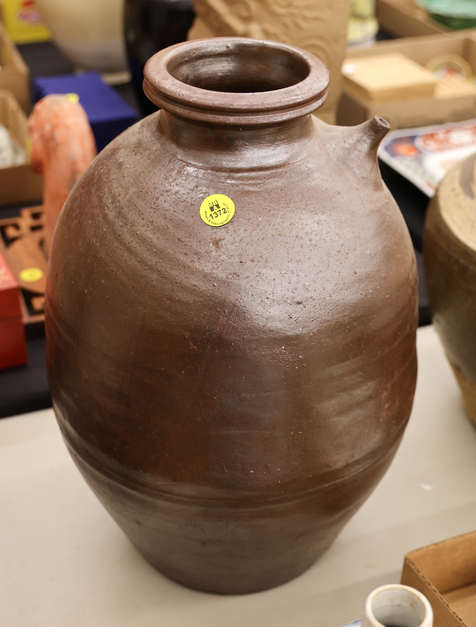 Antique Japanese Brown Tamba Ewer