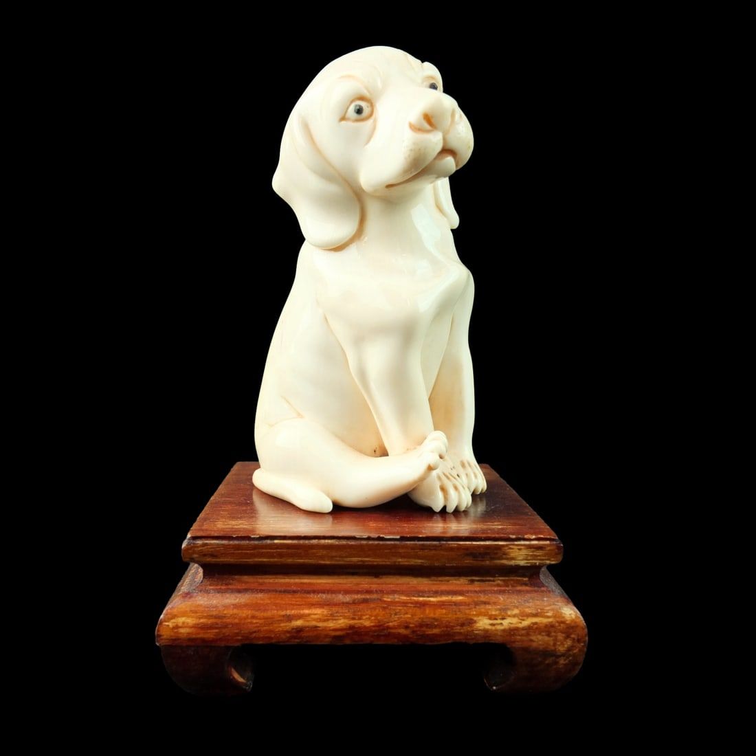 ANTIQUE JAPANESE CARVED DOG