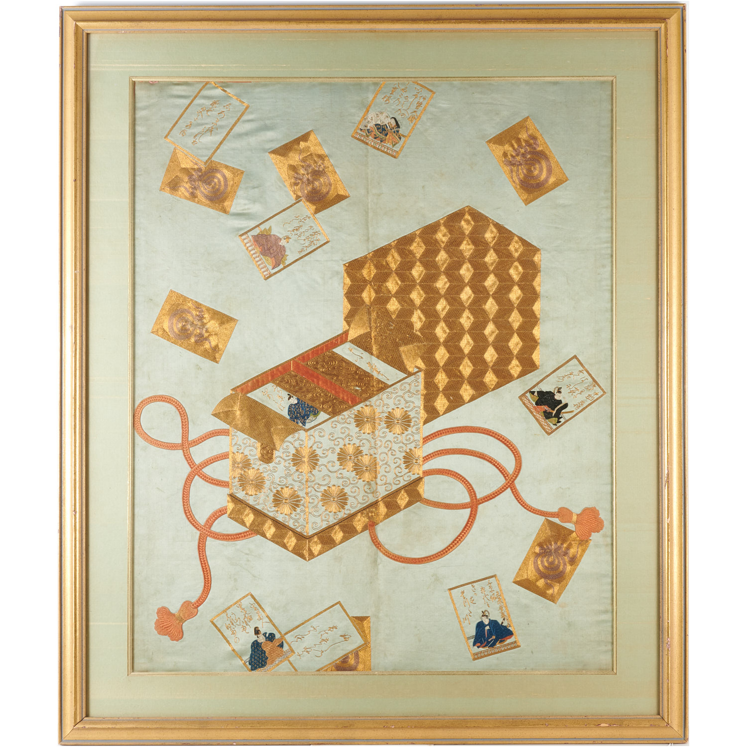ANTIQUE JAPANESE EMBROIDERED SILK