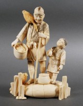 ANTIQUE JAPANESE OKIMONO FISHE